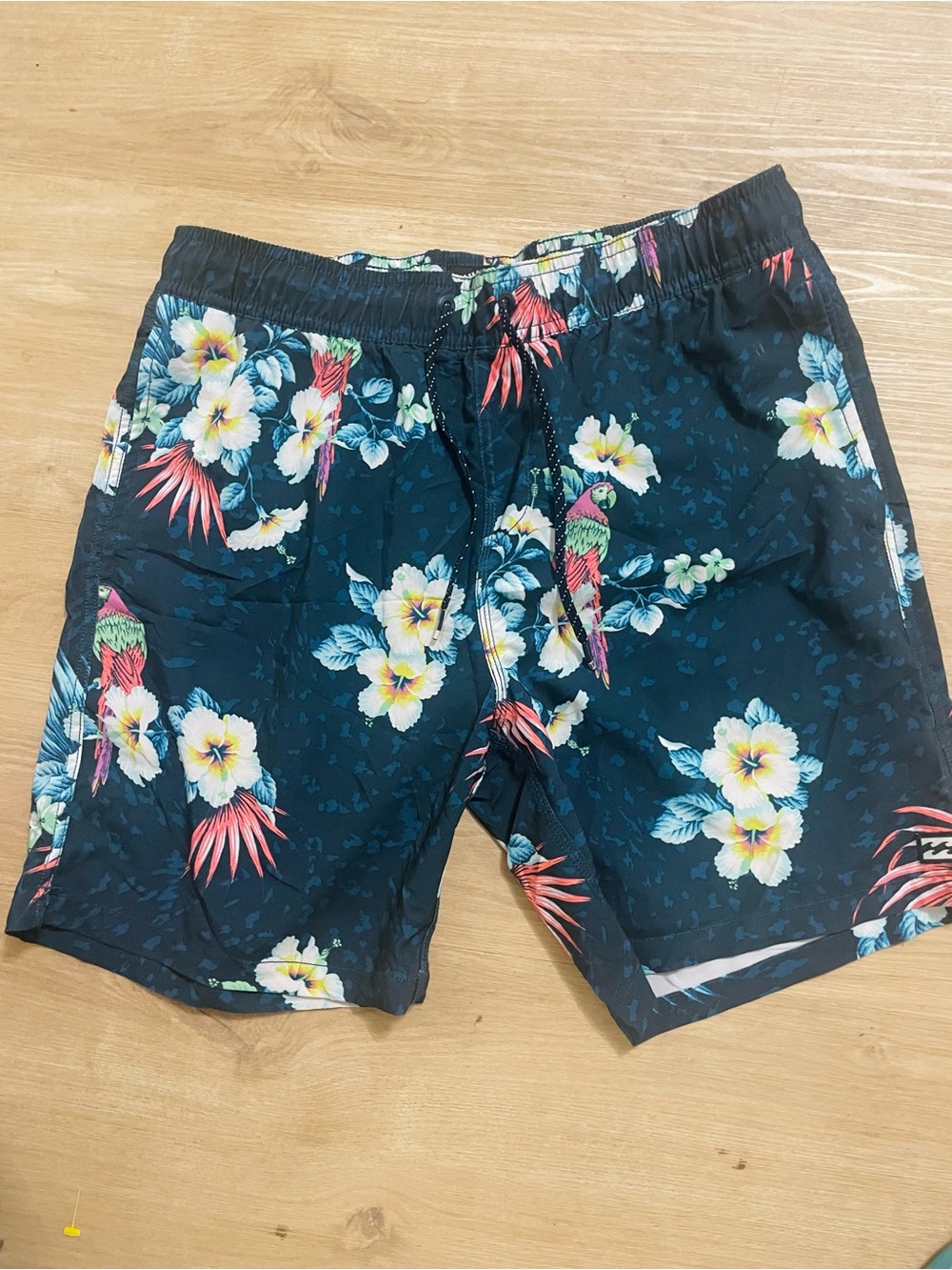 Billabong Black Floral Parrot Swim Trunks